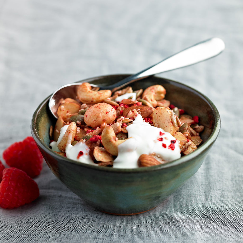 Raspberry Raod Gourmet Granola in a bowl