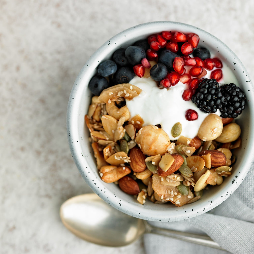 Macadamia Gold Gourmet Granola in a bowl